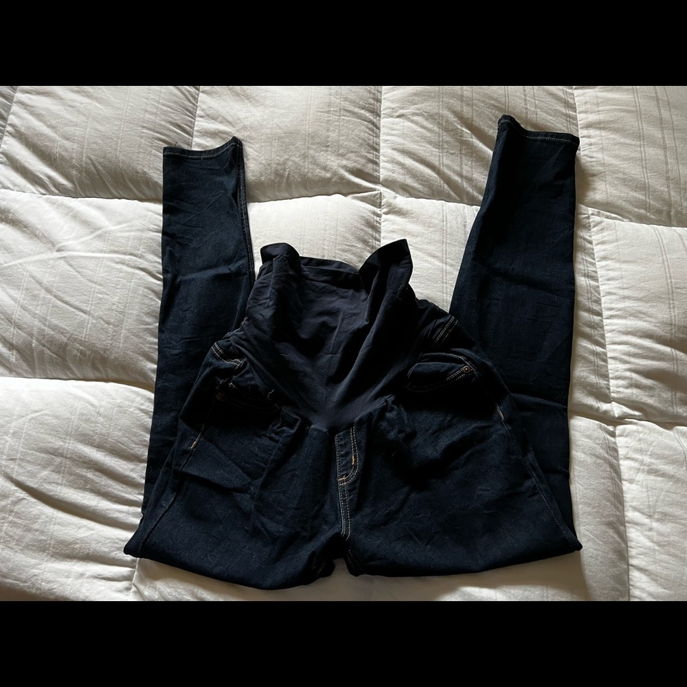 Indigo Blue NWOT maternity jeans skinny dark wash XL long